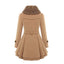 Women’s Fur Collar Flared Wool Blend Coat
