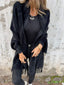 Women’s Longline Shawl Collar Fringe Cardigan