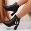 Women’s Pointed Ankle Boots with Metal Trim