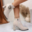 Women’s Pointed Ankle Boots with Metal Trim