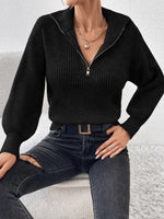 Women’s Ribbed Half Zip Jumper