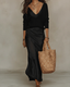 Women’s Satin Slip Dress and Knit Jumper Set