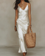 Women’s Satin Slip Dress and Knit Jumper Set