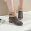 Women’s Shearling-Cuffed Block Heel Ankle Boots