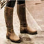 Women’s Knee-High Buckle Strap Country Boots - Brown